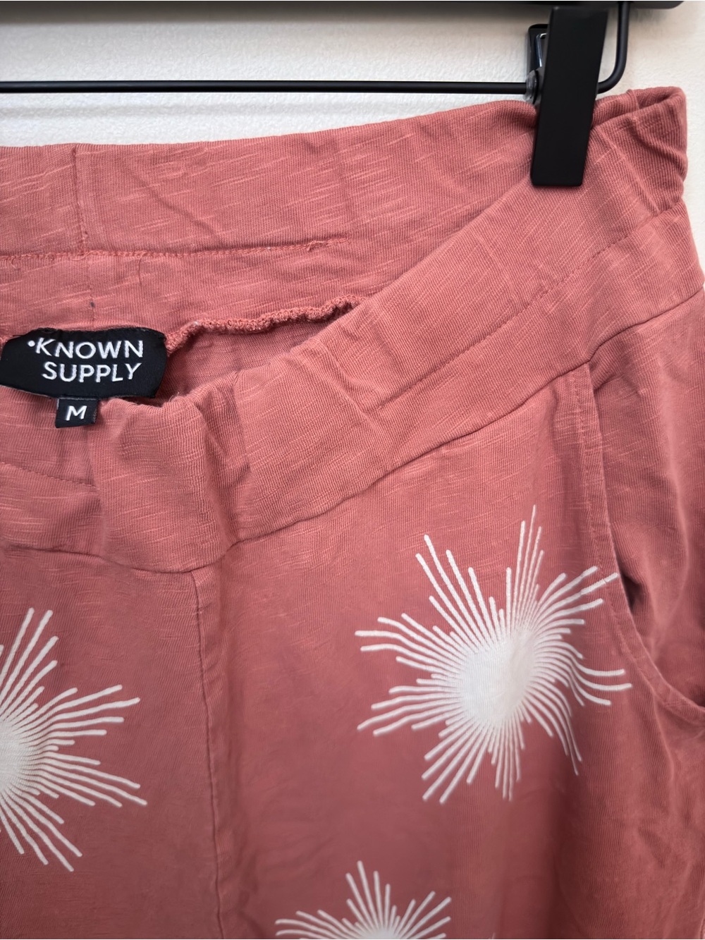 Known Supply Sequoia Knit Joggers in Chili & White Starburst | Size Medium - Picture 4 of 6